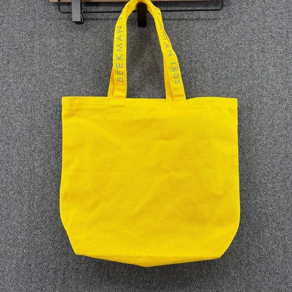 Beekman 1802 Yellow Goat Print Canvas Tote Bag Shoulder Shopper Medium Ltd Ed - Picture 4 of 7